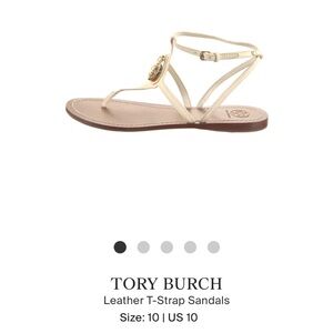 Women's Tory Burch Leather T-Strap Sandals Size: 10
